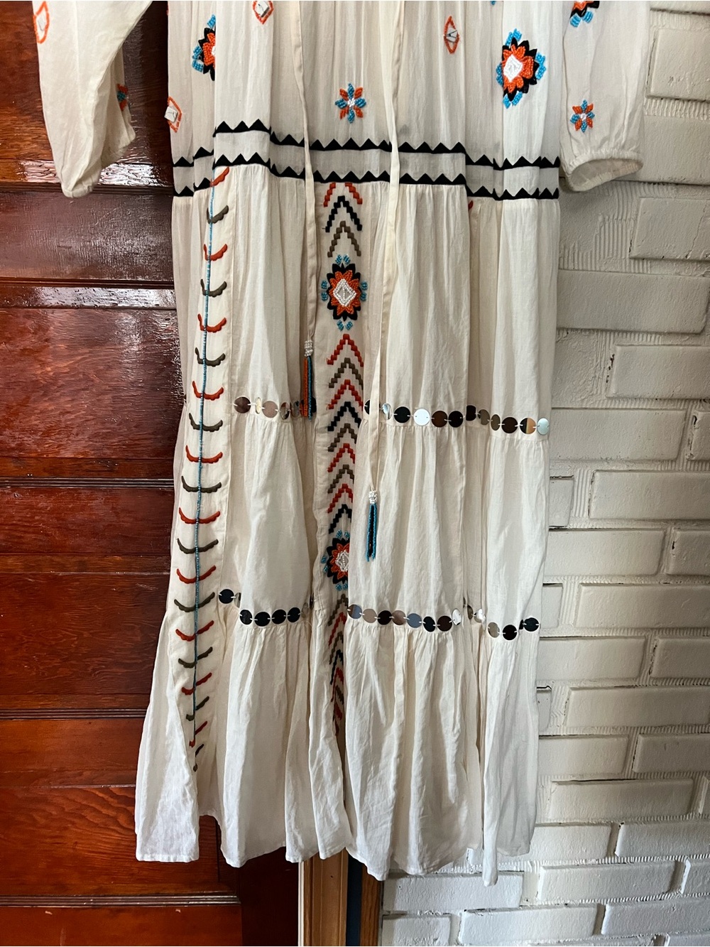 Anthropologie Boho Embellished Kaftan Maxi dress - Picture 6 of 8